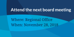 Attend the next Board meeting Nov 28 at Regional Office