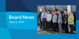 Board News May 8 2019 photo of VV student with board and administration